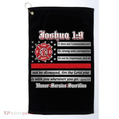 Fire Fighters Red Line Flag Joshua 1:9 Golf Towel