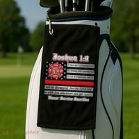 Fire Fighters Red Line Flag Joshua 1:9 Golf Towel thumb 2