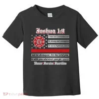 Fire Fighters Red Line Flag Joshua 1:9 Toddler T-Shirt thumb 0