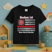 Fire Fighters Red Line Flag Joshua 1:9 Toddler T-Shirt thumb 3