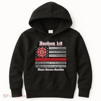 Fire Fighters Red Line Flag Joshua 1:9 Kids Hoodie thumb 0
