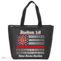 Fire Fighters Red Line Flag Joshua 1:9 Tote Bag thumb 0
