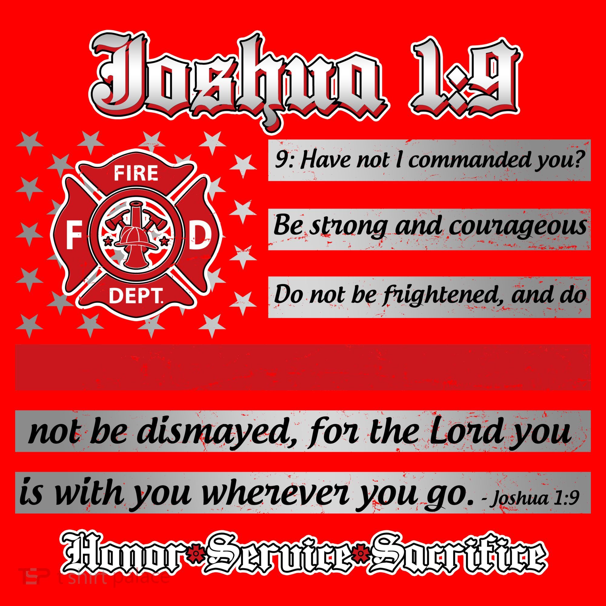 Fire Fighters Red Line Flag Joshua 1:9 Santa Hat