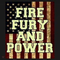Fire Fury Power USA Flag Trump Quote Sustainable Bucket Hat thumb 2