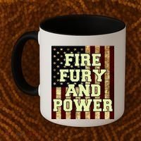 Fire Fury Power USA Flag Trump Quote Coffee Mug thumb 2