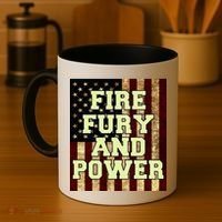 Fire Fury Power USA Flag Trump Quote Coffee Mug thumb 4