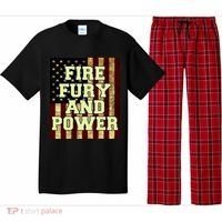 Fire Fury Power USA Flag Trump Quote Pajama Set thumb 0