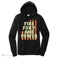 Fire Fury Power USA Flag Trump Quote Women's Hoodie thumb 0