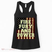 Fire Fury Power USA Flag Trump Quote Women's Tank Top thumb 0