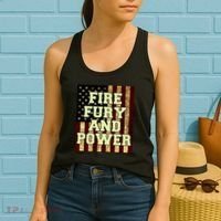 Fire Fury Power USA Flag Trump Quote Women's Tank Top thumb 2