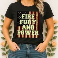 Fire Fury Power USA Flag Trump Quote Women's T-Shirt thumb 2