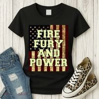 Fire Fury Power USA Flag Trump Quote Women's T-Shirt thumb 3