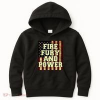Fire Fury Power USA Flag Trump Quote Kids Hoodie thumb 0
