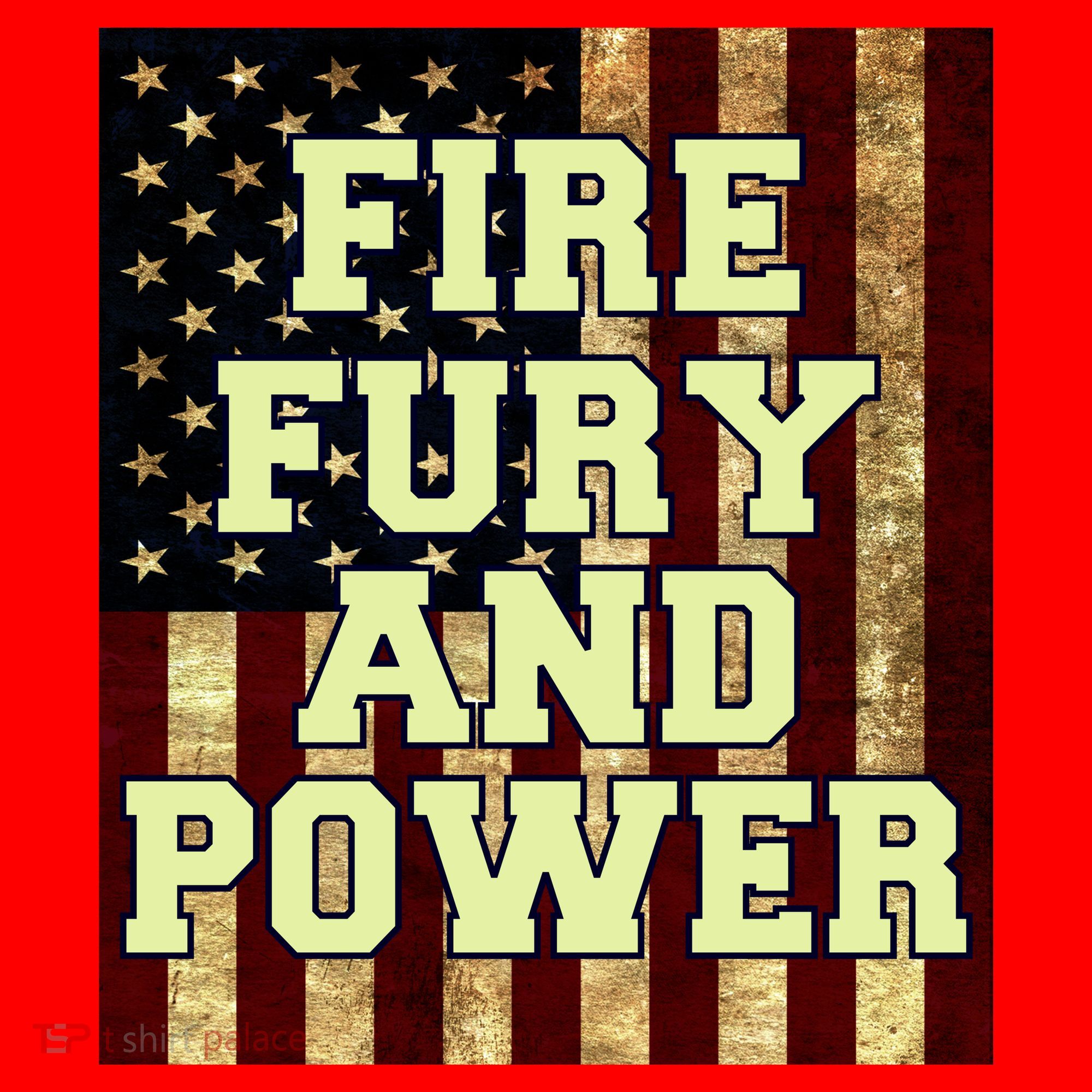Fire Fury Power USA Flag Trump Quote Santa Hat