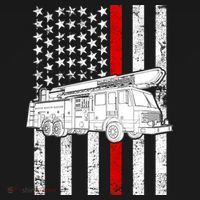 Fire Truck American Firefighter Thin Red Line Flag Backpack thumb 2
