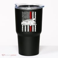 Fire Truck American Firefighter Thin Red Line Flag Tumbler thumb 0