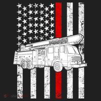 Fire Truck American Firefighter Thin Red Line Flag Tumbler thumb 3