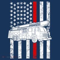 Fire Truck American Firefighter Thin Red Line Flag Doggie Tank thumb 4