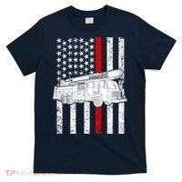 Fire Truck American Firefighter Thin Red Line Flag T-Shirt thumb 0