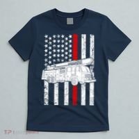 Fire Truck American Firefighter Thin Red Line Flag T-Shirt thumb 5