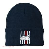 Fire Truck American Firefighter Thin Red Line Flag Beanie thumb 0