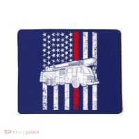 Fire Truck American Firefighter Thin Red Line Flag Mousepad thumb 0