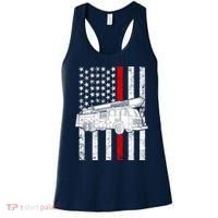 Fire Truck American Firefighter Thin Red Line Flag Women's Tank Top thumb 0