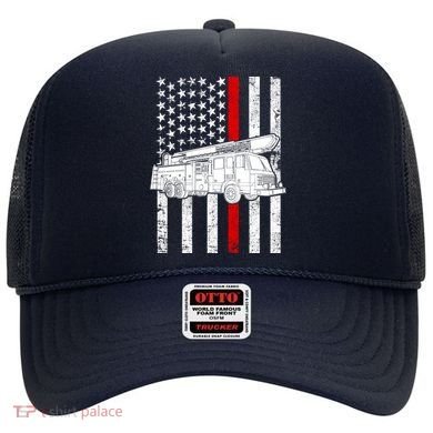 Fire Truck American Firefighter Thin Red Line Flag Hat