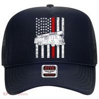 Fire Truck American Firefighter Thin Red Line Flag Hat thumb 0