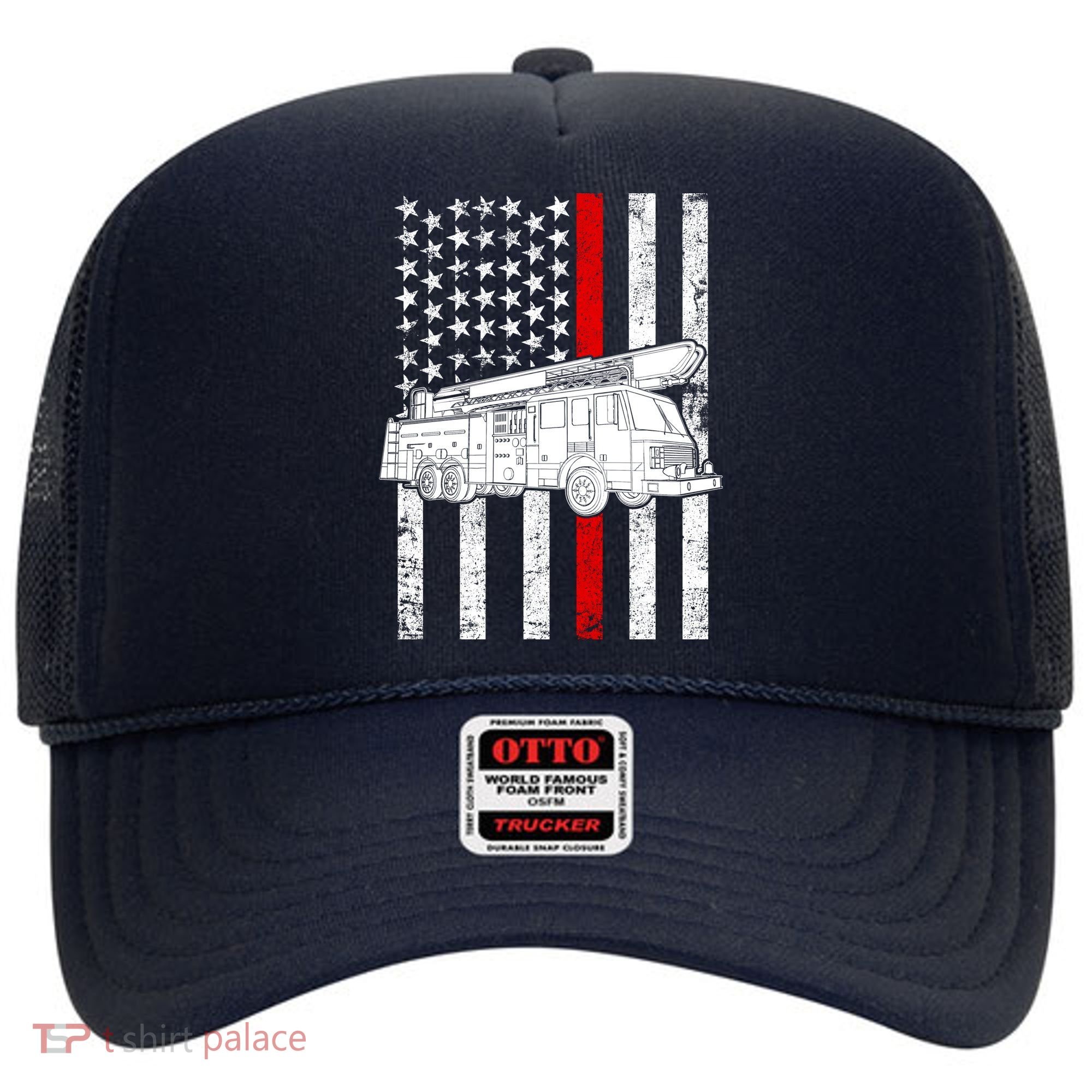 Fire Truck American Firefighter Thin Red Line Flag Hat