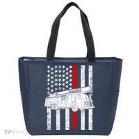 Fire Truck American Firefighter Thin Red Line Flag Tote Bag thumb 0