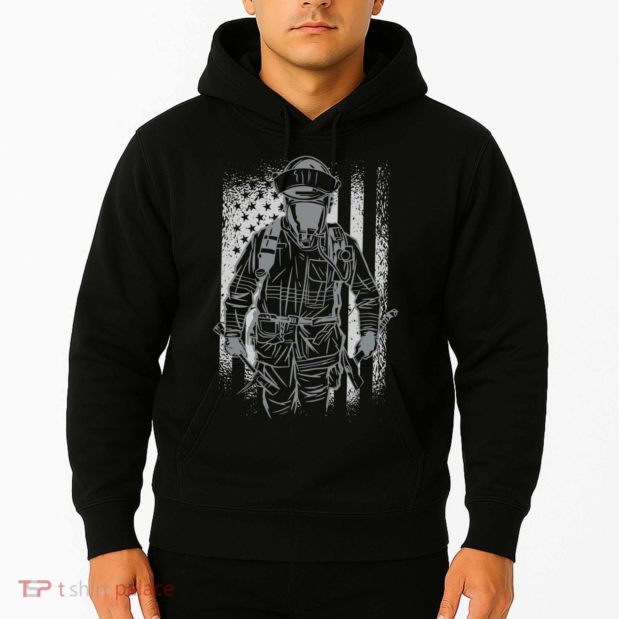 Firefighter American Flag Hoodie