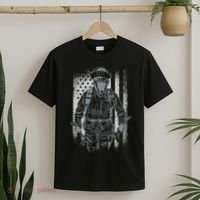 Firefighter American Flag T-Shirt thumb 2