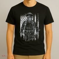Firefighter American Flag T-Shirt thumb 3