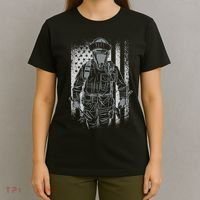 Firefighter American Flag T-Shirt thumb 4