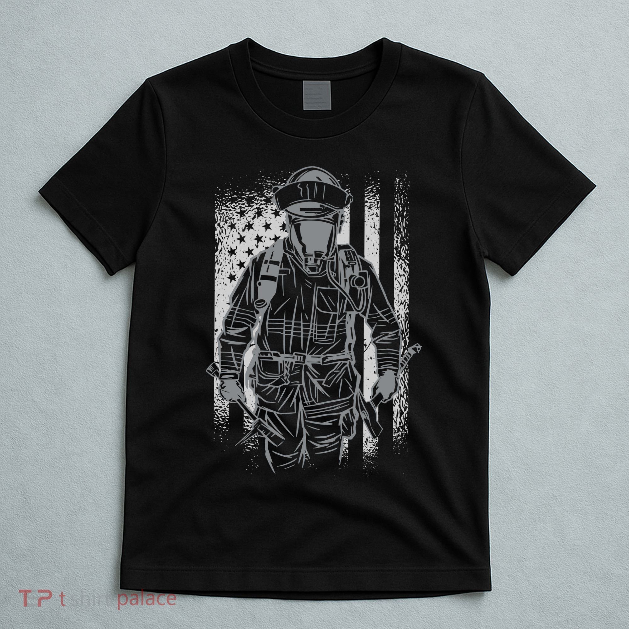 Firefighter American Flag T-Shirt