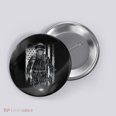 Firefighter American Flag Button