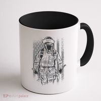 Firefighter American Flag Coffee Mug thumb 1