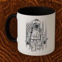 Firefighter American Flag Coffee Mug thumb 2