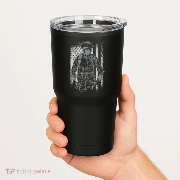 Firefighter American Flag Tumbler
