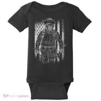 Firefighter American Flag Baby Bodysuit