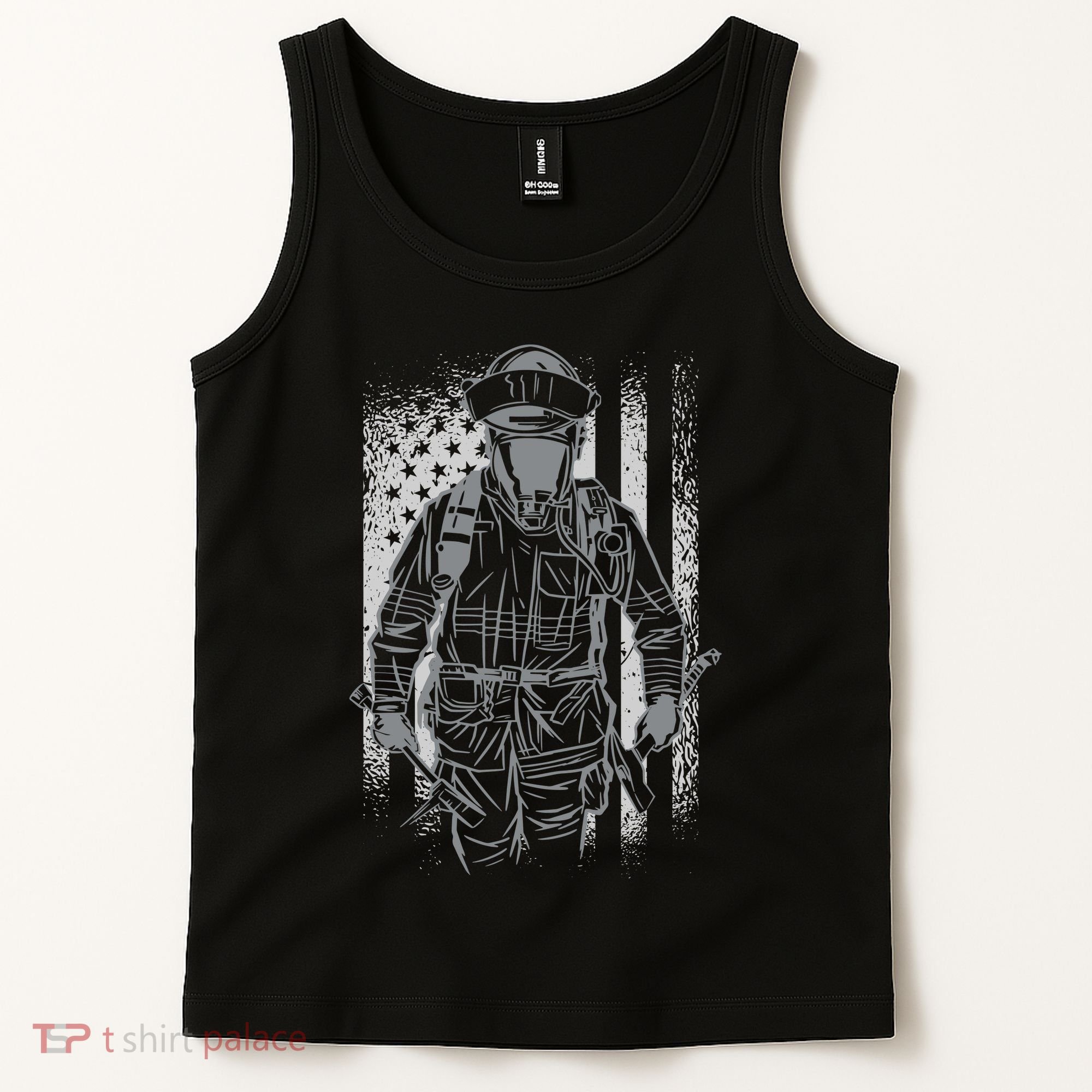 Firefighter American Flag Tank Top
