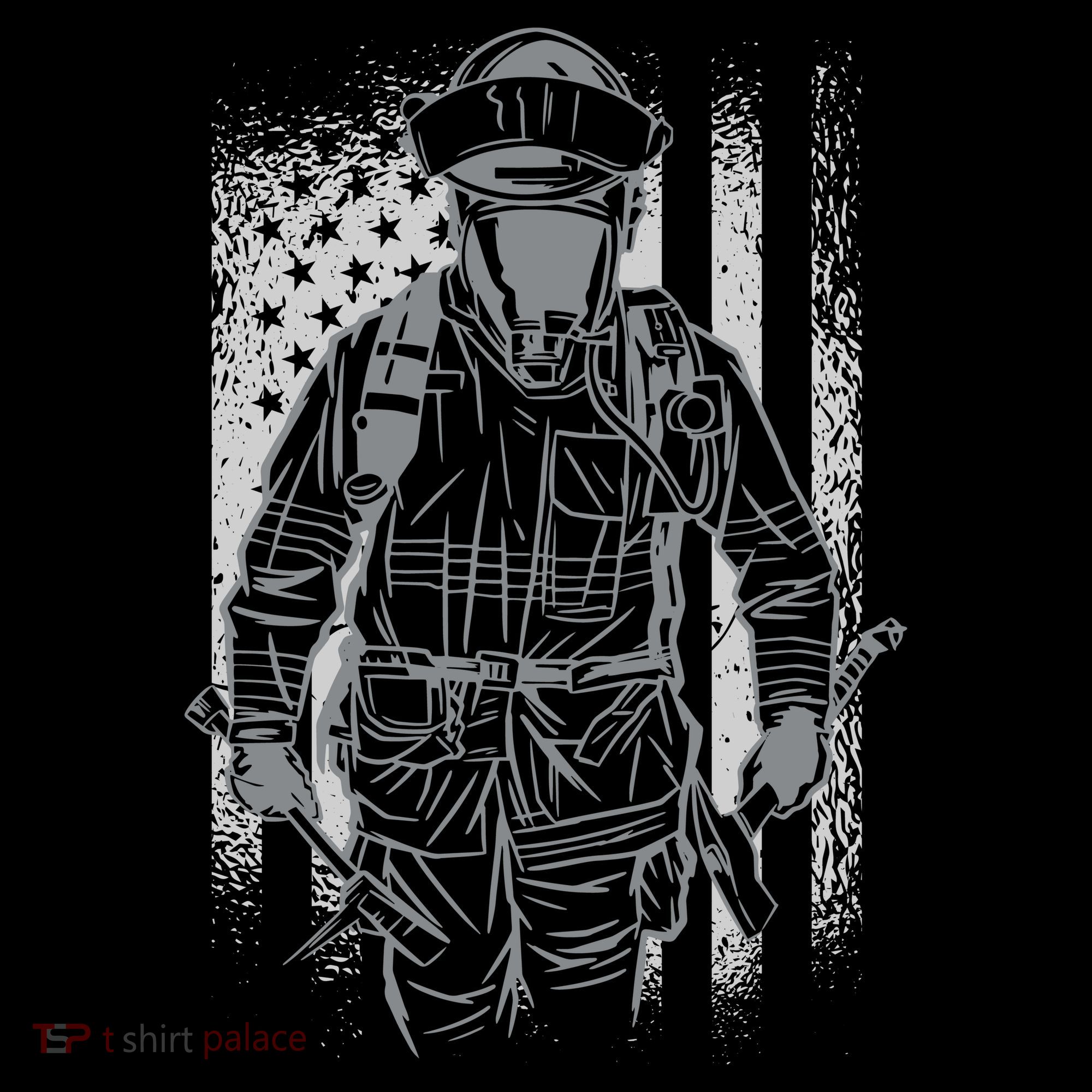 Firefighter American Flag Tank Top