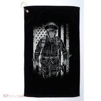 Firefighter American Flag Golf Towel thumb 0
