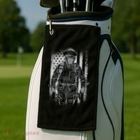 Firefighter American Flag Golf Towel thumb 2