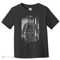Firefighter American Flag Toddler T-Shirt thumb 0