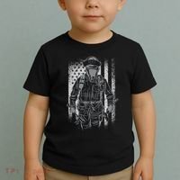 Firefighter American Flag Toddler T-Shirt thumb 2