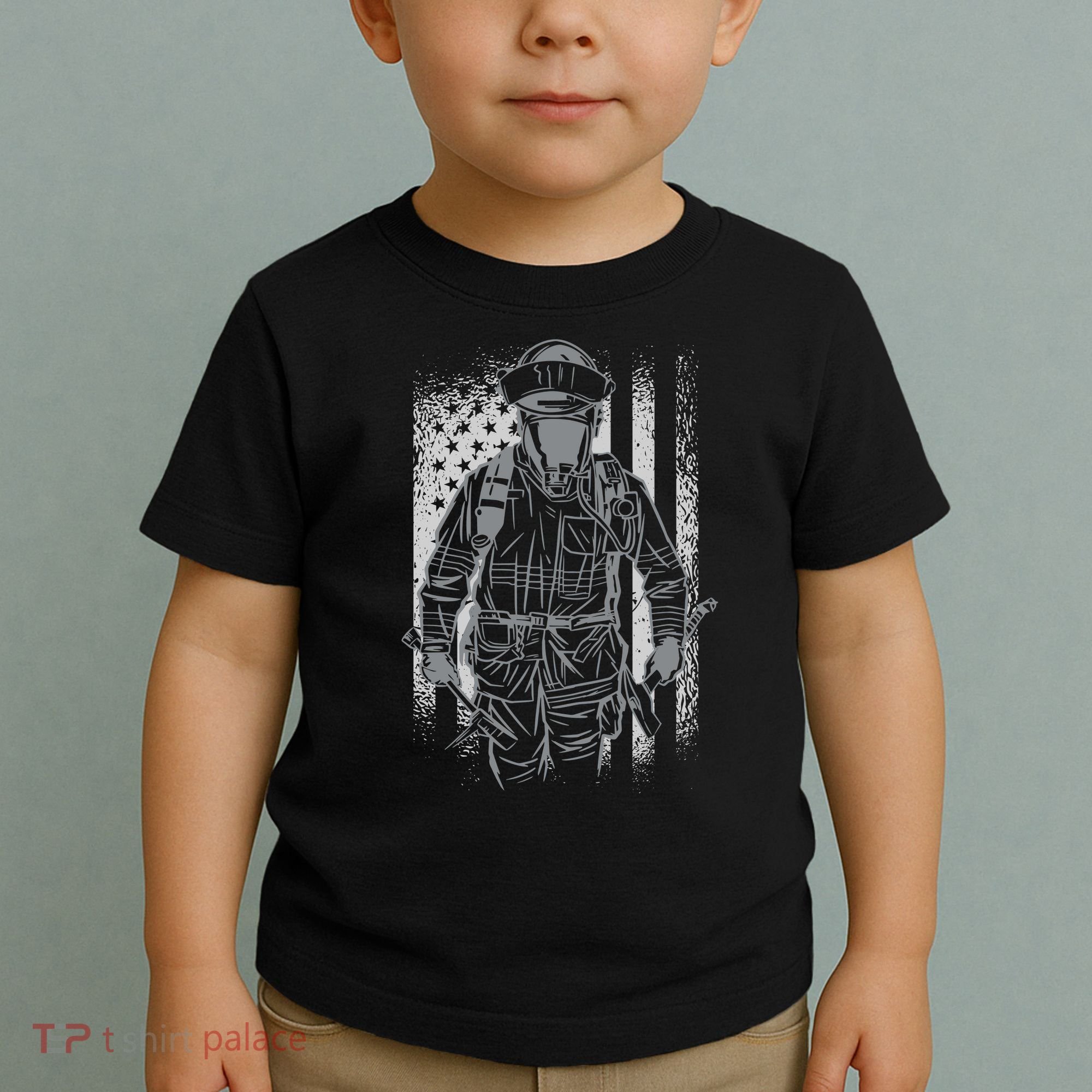Firefighter American Flag Toddler T-Shirt