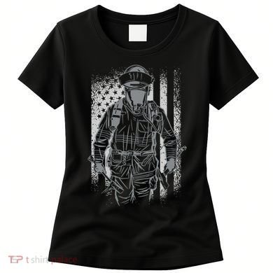 Firefighter American Flag Women's T-Shirt