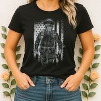 Firefighter American Flag Women's T-Shirt thumb 2